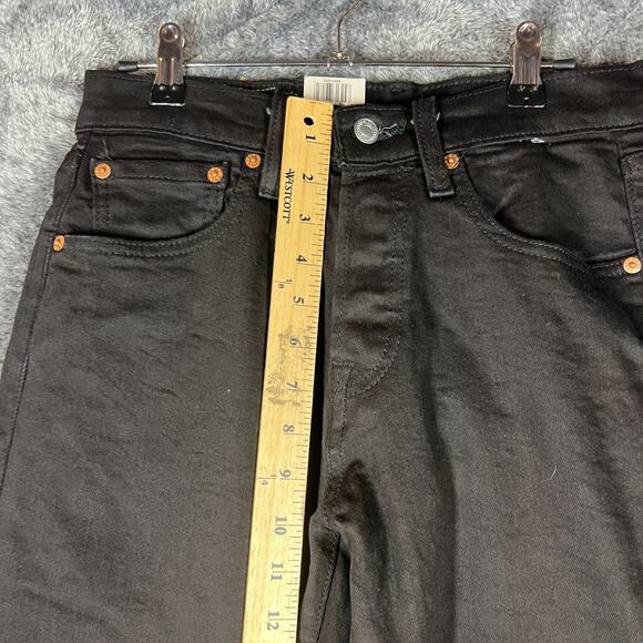 Levis 501 Jeans Mens 28x34 Black Button Fly Western Irregular New Classic Denim - Picture 11 of 13